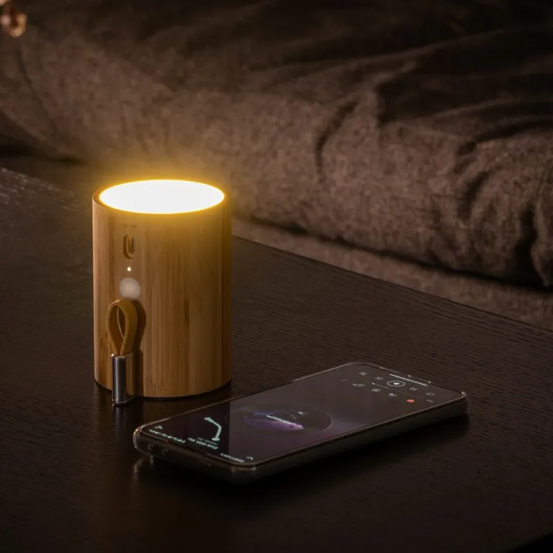 Gingko Drum Light Bluetooth Speaker in Bamboo-2